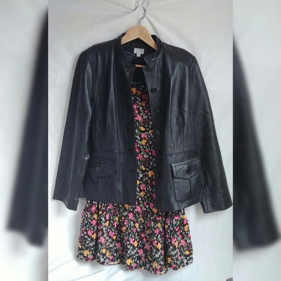 Apt. 9 Jackets & Blazers - Apt.9 90's style lambskin jacket black